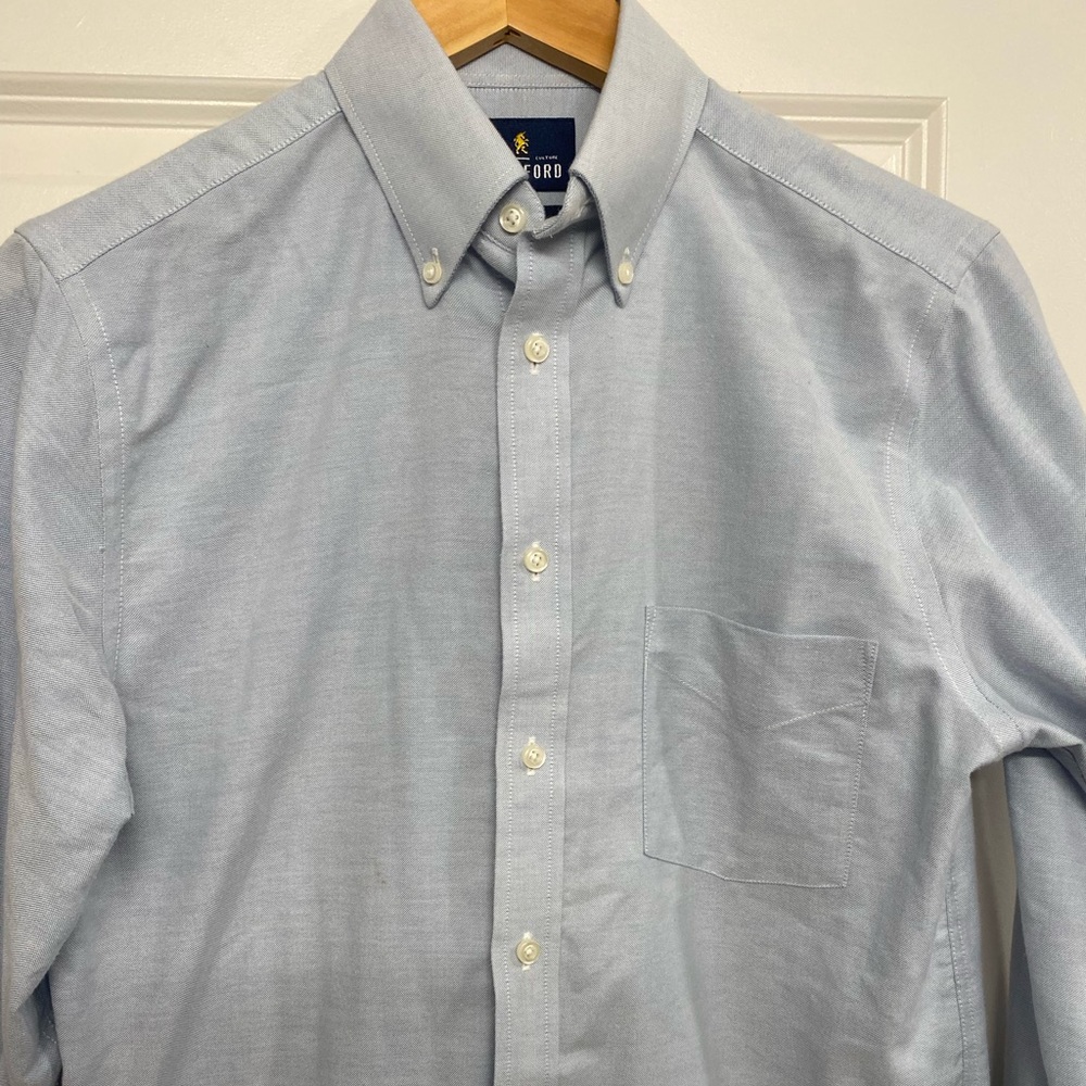Stanford Mens Travel Wrinkle Free Oxford Size L